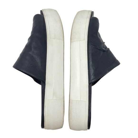 J/Slides Platform Leather Slide in Black Slip-on Thick Rubber Sole Size 6.5 - Picture 4 of 8